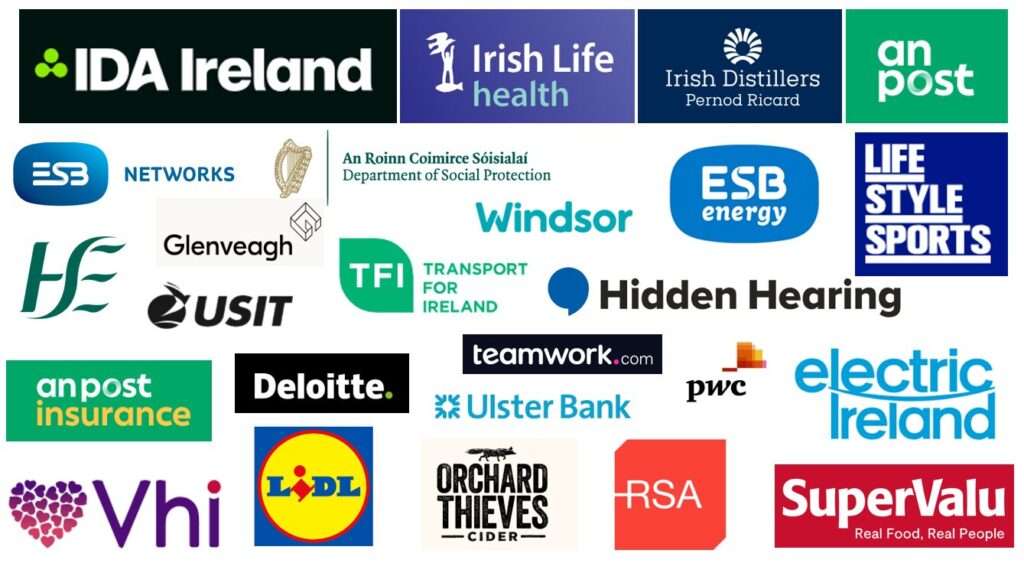 A selection of logos from Irish clients and projects we've worked on.